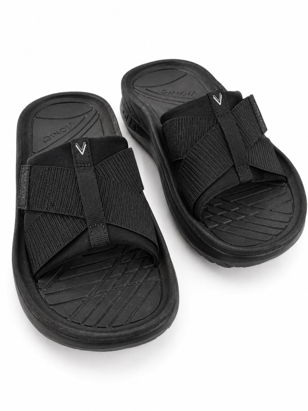 Vionic Rebound Black Slide Sandals Women’s Size 6 Orthotic Comfort Like New